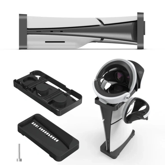 2 in 1 Horizontal and Vertical Stand For PS5 Slim Games Console Stand for PS VR2 Headset Controllers Holder Storage Bracket