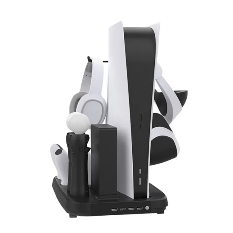 Charger Stand with Cooling Fan For PS5 DE UHD Console Controller Charging Station Playstation 5 Storage Rack Base