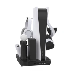 Charger Stand with Cooling Fan For PS5 DE UHD Console Controller Charging Station Playstation 5 Storage Rack Base