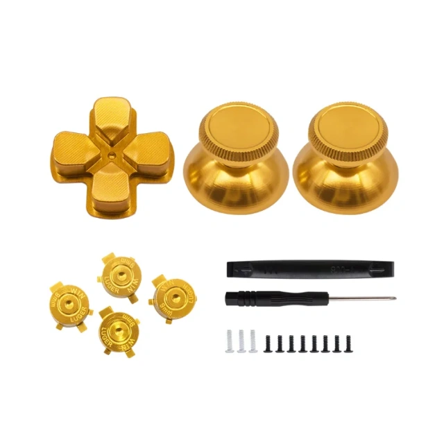 Metal Gamepad Button Joystick Set Replacement For PS5 Game Controller Thumbstick Mushroom Cross Buttons