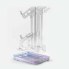 Dual Controller Stand for Xbox One PS5 PS4 Switch Pro Games Controller Holder with RGB Stand Bracket