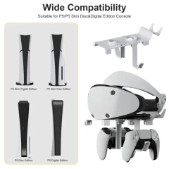 For PS5 For PS VR2 Controller Stand With Charging Cable Set For PS5 Slim Wireless Controller Foldable Hanger Holder