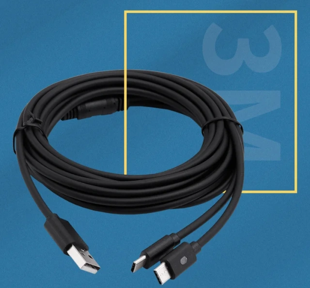 3 Meters Charging Cable For Playstation 5 LED Light Type c 2 in 1 USB Cable For PS5/Xbox Series X/S/Switch Charger USB Cable