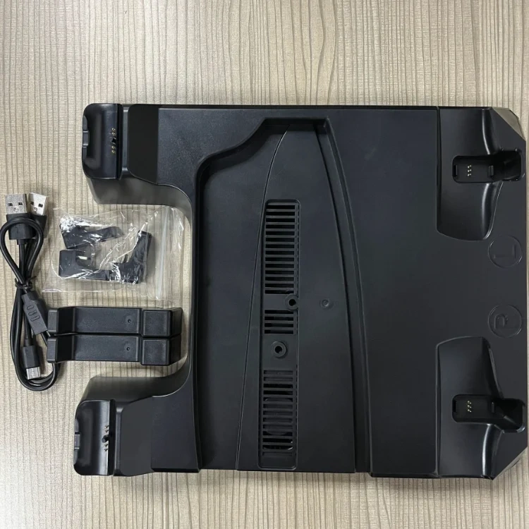PS5 Slim Stand with Cooling Fan and Dual for PS5/PS VR2 Controller Charger PS5 Charging Station