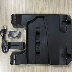 PS5 Slim Stand with Cooling Fan and Dual for PS5/PS VR2 Controller Charger PS5 Charging Station