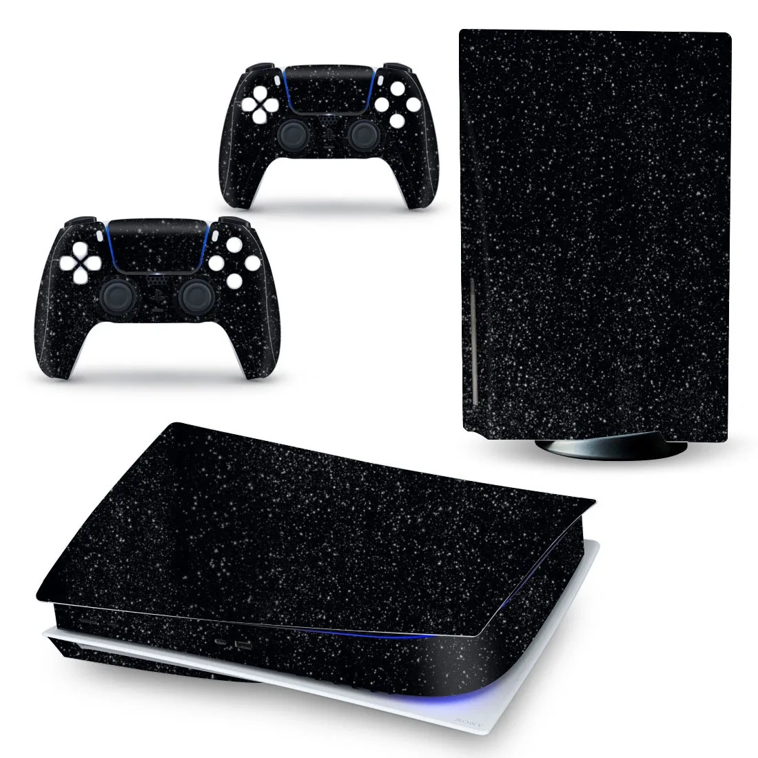 Glitter Skin Protective Film Stickers for PS5 Disk Version Console + 2 Controller Skin Vinyl Cover Decal Sticker