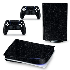Glitter Skin Protective Film Stickers for PS5 Disk Version Console + 2 Controller Skin Vinyl Cover Decal Sticker