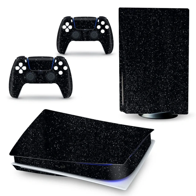 Glitter Skin Protective Film Stickers for PS5 Disk Version Console + 2 Controller Skin Vinyl Cover Decal Sticker