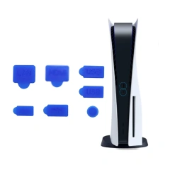 7 in 1 Dust Plug Dustproof USB LAN Charging Port Cover Kit for PS5 Digital/Disc Version Console Anti-dust Plug