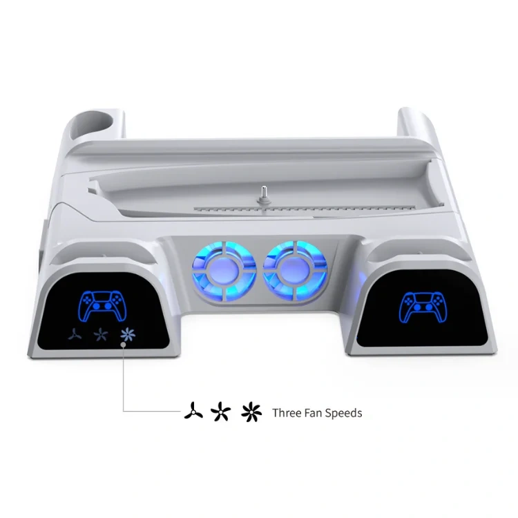 For PS5 Cooling Stand Charging Dock with 11 Game Disc Rack Holder Controller Charger Station for PS5 Slim Console