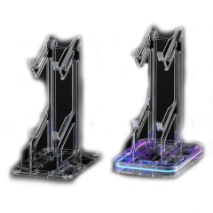 Dual Controller Stand for Xbox One PS5 PS4 Switch Pro Games Controller Holder with RGB Stand Bracket