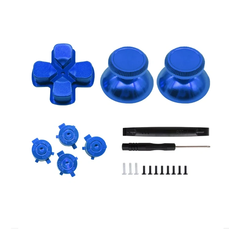 Metal Gamepad Button Joystick Set Replacement For PS5 Game Controller Thumbstick Mushroom Cross Buttons