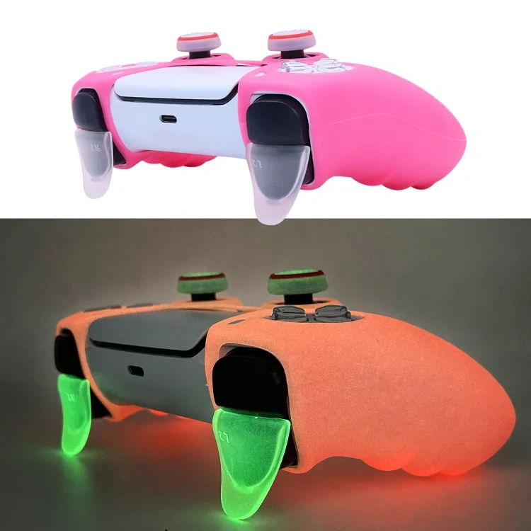 for Ps5 Play station Gamepad Silicon Sleeve Solid Color Luminous Protective Case For PS5 Game Controller Silicone Cover Case