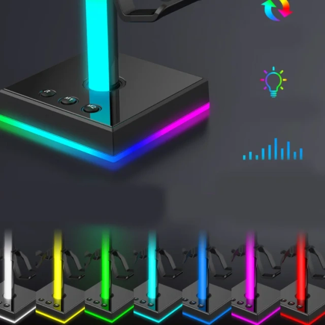 Universal Headset Stand Gamepad Holder Storage with RGB For Xbox/PS4/PS5/Switch Game Controller Holder