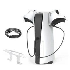 Controller Stand + 2 in 1 Charging Cable Set For PS5 PS VR2 Wireless Handle headphone Foldable Hanger Holder