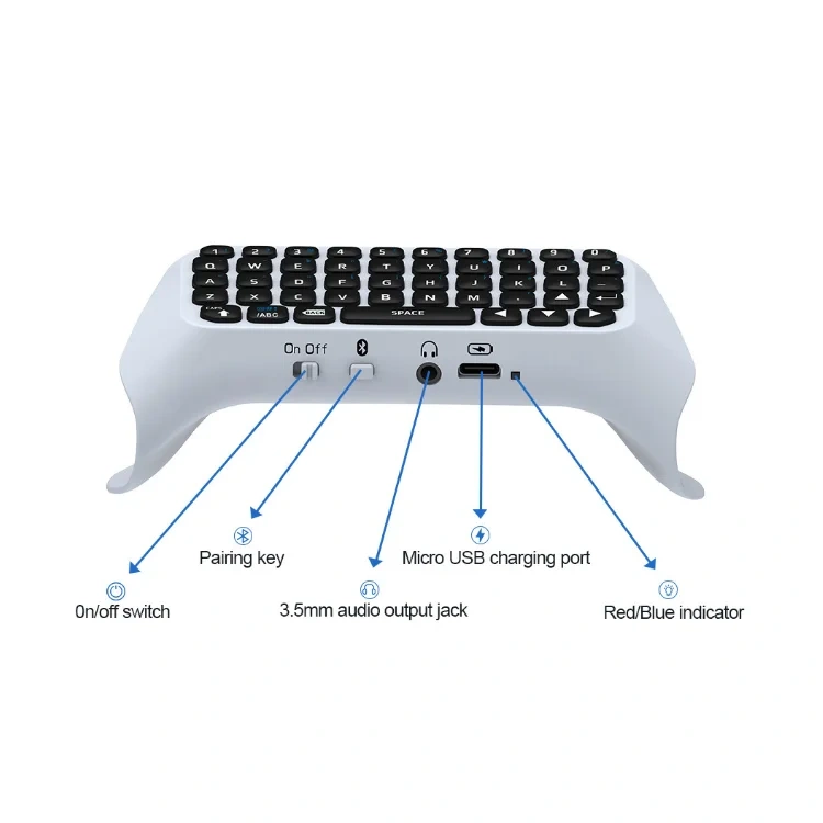 Wireless Chatpad Message Keyboard for PS5 Controller Gamepad Wireless Keyboard