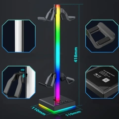 Universal Headset Stand Gamepad Holder Storage with RGB For Xbox/PS4/PS5/Switch Game Controller Holder