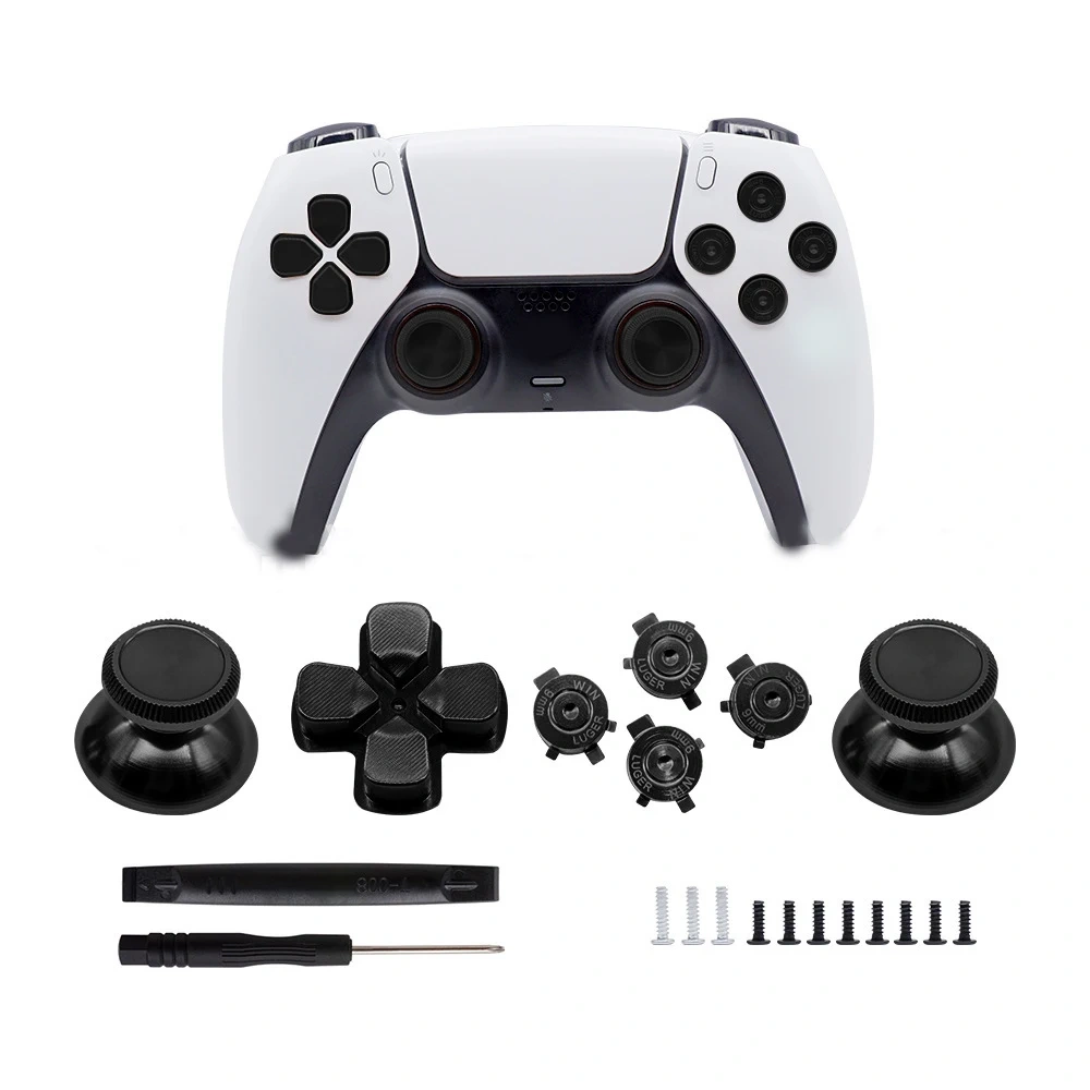 Metal Mushroom Replacement Joystick Cap for PS5 Controller Analog Stick Joystick Thumbstick Thumb Grips Button Kit