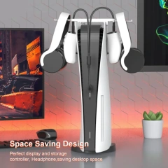 Controller Stand + 2 in 1 Charging Cable Set For PS5 PS VR2 Wireless Handle headphone Foldable Hanger Holder