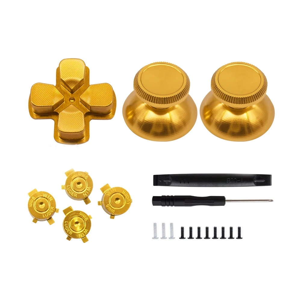 Metal Mushroom Replacement Joystick Cap for PS5 Controller Analog Stick Joystick Thumbstick Thumb Grips Button Kit