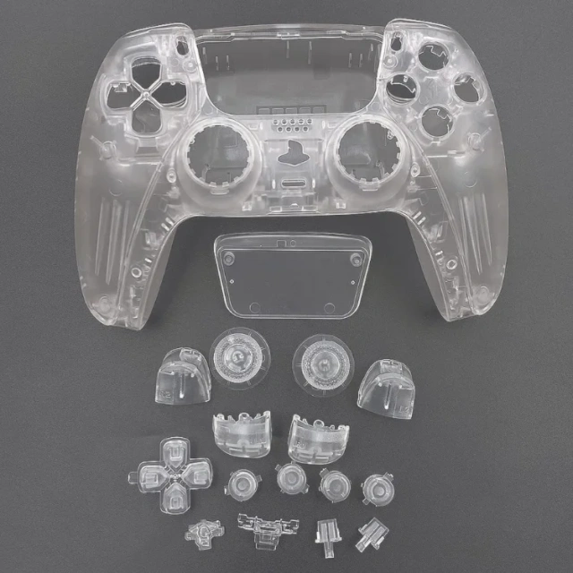 Transparent Shell Buttons Thumbstick Replacement for PS5 Controller DIY Shell Buttons Thumb Grips Protective Joystick Cap