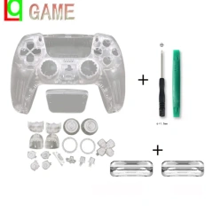 Transparent Shell Buttons Thumbstick Replacement for PS5 Controller DIY Shell Buttons Thumb Grips Protective Joystick Cap