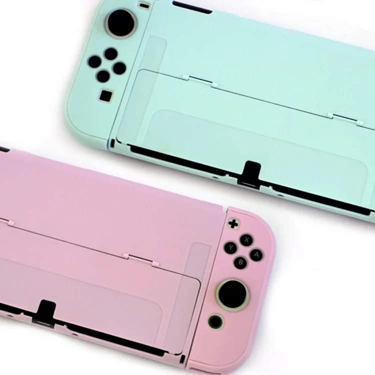 Protective Case with Kickstand Solid Color Cover PC Hard Case For Nintendo Switch OLED Case Skin Cover