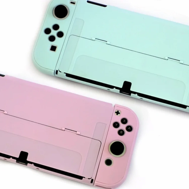 Protective Case with Kickstand Solid Color Cover PC Hard Case For Nintendo Switch OLED Case Skin Cover