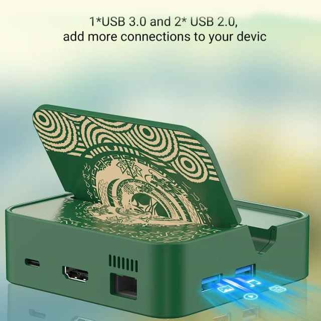 6-in-1 Multifunctional Portable Charger Dock 4K 30Hz for Nintendo Switch HD MI Screen Projection Docking Charging Station