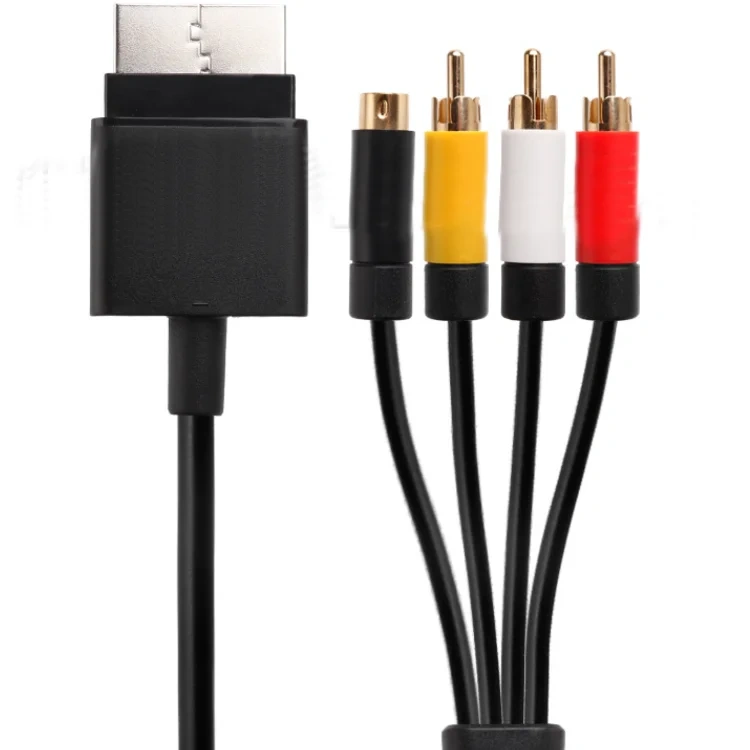Composite S-AV Audio Video RCA Cable for XBOX 360 S Slim AV Audio Video Cable