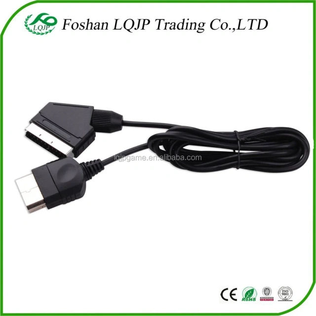 24P Hd Tv Rgb Av Scart Lead Cable For Xbox Original Classic Scart Cable New