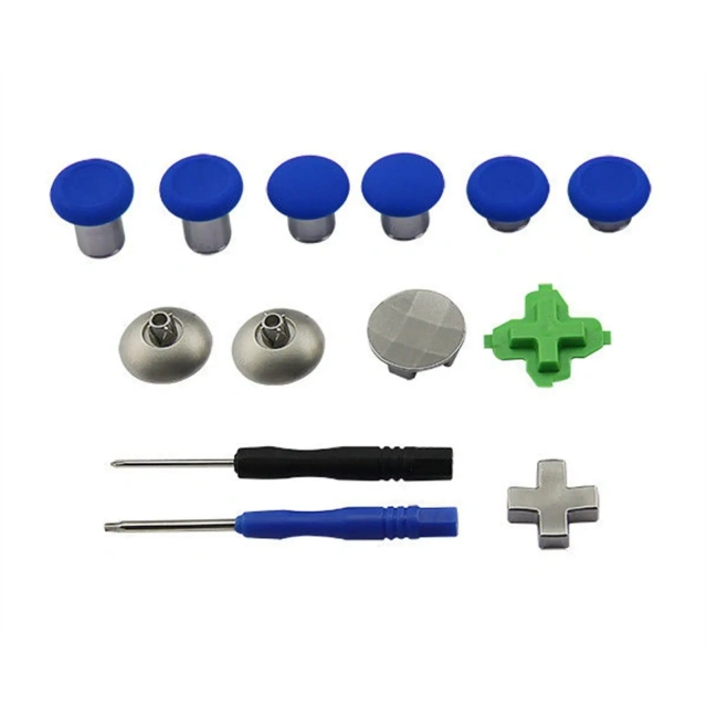 Repair Parts Joystick Buttons 11Pcs for XBox One Elite/PS4 Controller Magnetic Thumbsticks Buttons D-pad + Tool