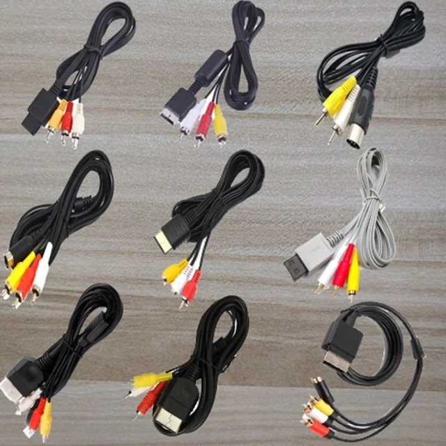 TV AV Cable For N64/XBOX Wire Power Charger Cable For WII U Games Console For sega genesis Audio Video Cables