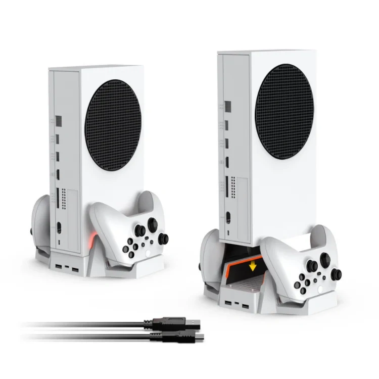 Cooling Fan Base Dual Battery Controller Charger Dock for Xbox Series S Console Vertical Stand Built-in Cooler Cooling System