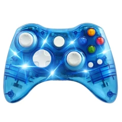 Clear Colour Wireless Controller for Xbox 360 Brand New USB Controller Gaming with Led for Xbox 360/PC