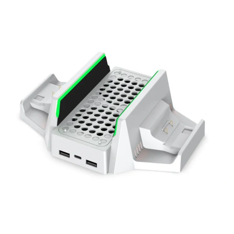 Cooling Fan Base Dual Battery Controller Charger Dock for Xbox Series S Console Vertical Stand Built-in Cooler Cooling System