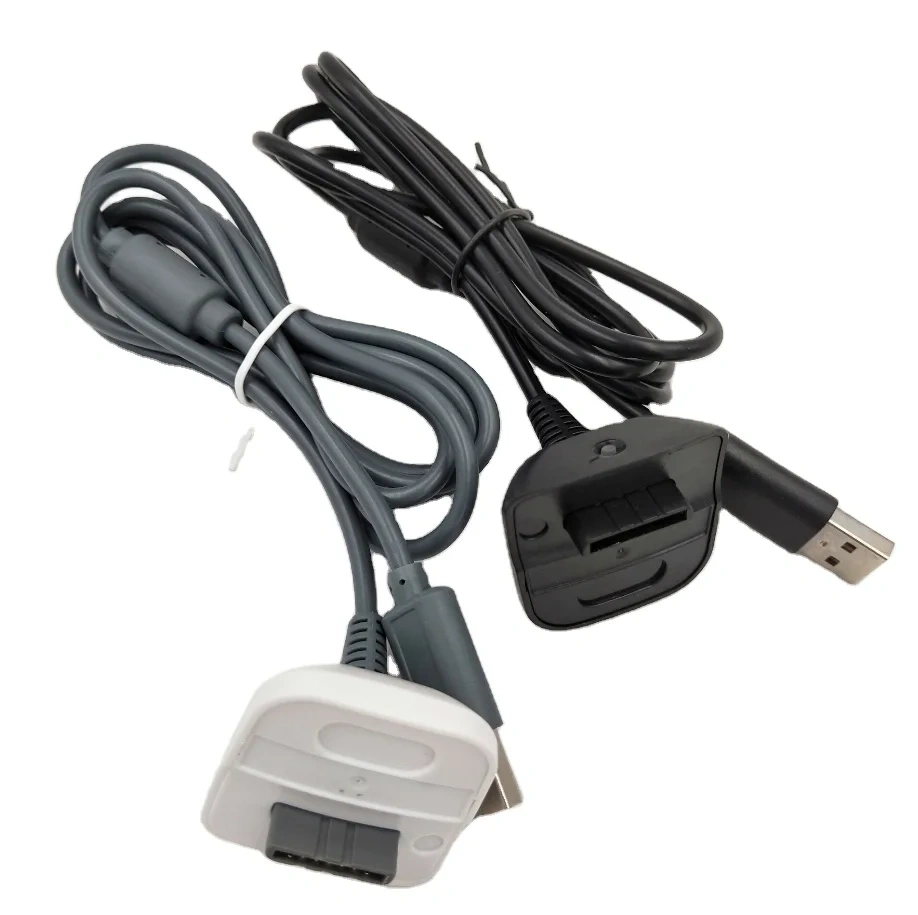 1.8m USB Play Charger Charging Cable For Xbox 360 Controller Black White 6ft