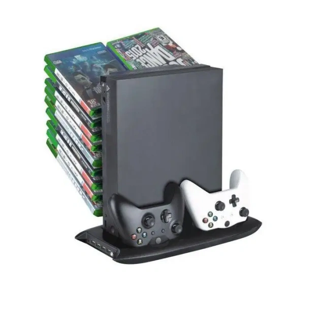 New for Xbox one X Stand Cooling Fan with Games Storage Charging Station 4 USB ports for Xbox one X