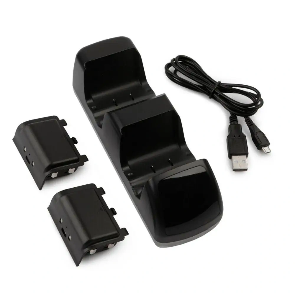Dual Charging Dock Charger Station w/2 x1200mAh Rechargeable Battery for Xbox One/X Controller
