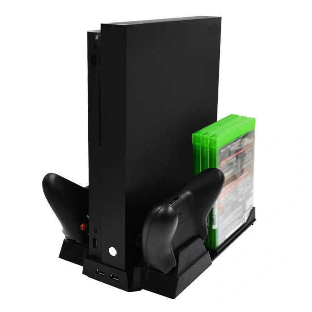 For Xbox One X Charger Controller Stand Dual Dock Charging Cooling Fans w/ USB Ports For Xbox One X