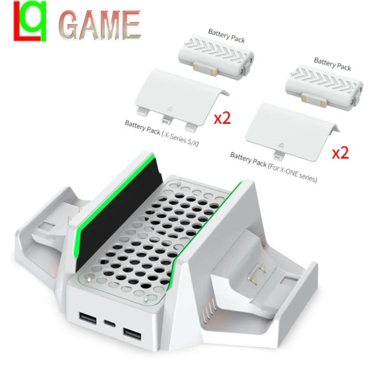 Cooling Fan Base Dual Battery Controller Charger Dock for Xbox Series S Console Vertical Stand Built-in Cooler Cooling System