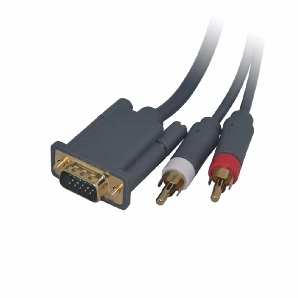 VGA Cable For Xbox 360 1.8M HD AV Connector Audio Video Cable 2RCA Converter Cable For Xbox 360