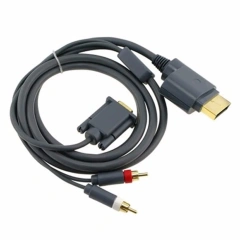 VGA Cable For Xbox 360 1.8M HD AV Connector Audio Video Cable 2RCA Converter Cable For Xbox 360