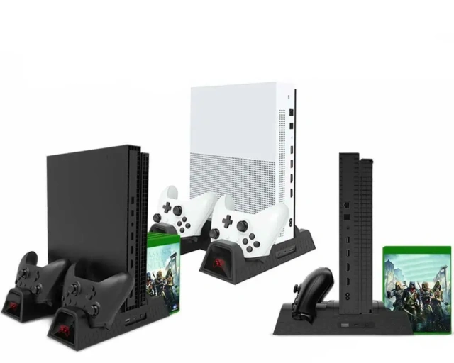 For XBOX One Battery Charging Dock Vertical Stand Cooling Fan Controller Charger for XBOX One/S/X Console Controller