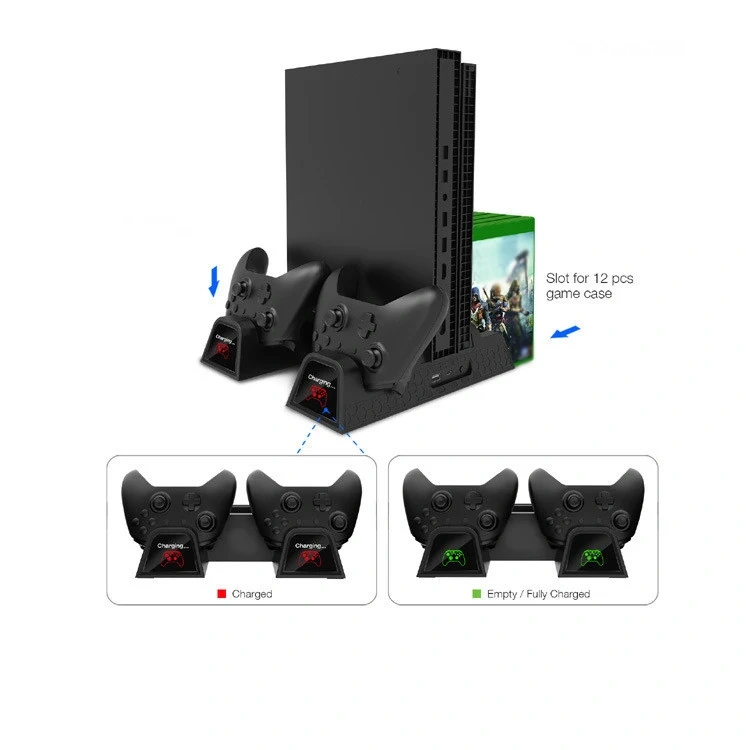 For XBOX One Battery Charging Dock Vertical Stand Cooling Fan Controller Charger for XBOX One/S/X Console Controller