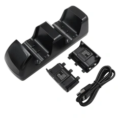 Dual Charging Dock Charger Station w/2 x1200mAh Rechargeable Battery for Xbox One/X Controller