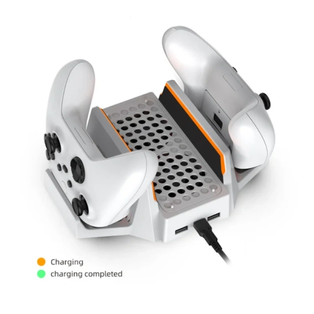 Cooling Fan Base Dual Battery Controller Charger Dock for Xbox Series S Console Vertical Stand Built-in Cooler Cooling System