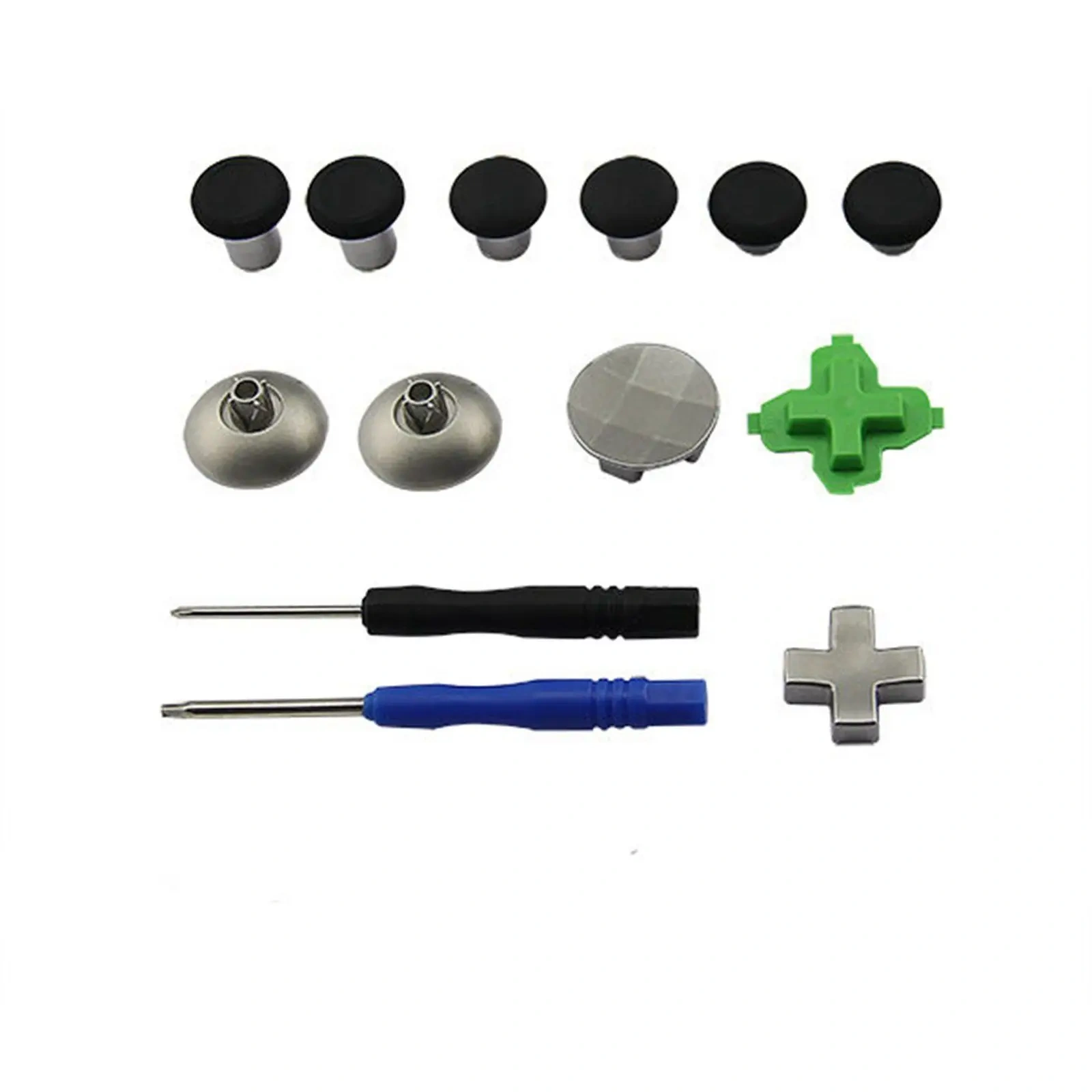 Repair Parts Joystick Buttons 11Pcs for XBox One Elite/PS4 Controller Magnetic Thumbsticks Buttons D-pad + Tool