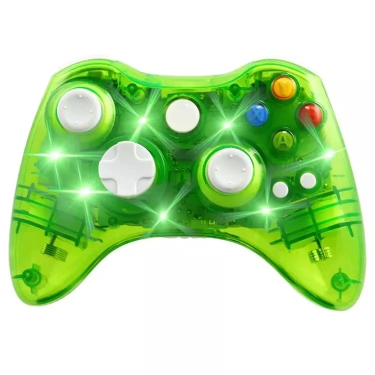 Clear Colour Wireless Controller for Xbox 360 Brand New USB Controller Gaming with Led for Xbox 360/PC
