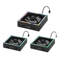 Top-mounted For Xbox Series X Cooling Fan Cooler With LED Strip Lights With 2 USB Ports Game Console Cooling Fan